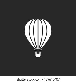 Hot air balloon flying sign simple icon on background