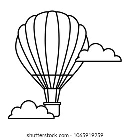 hot air balloon flying in sky clouds