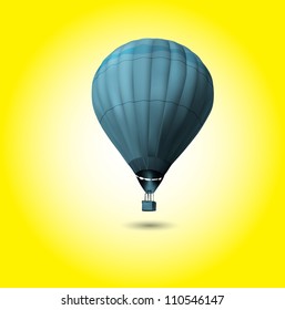 Hot air balloon flying at sunrise ( EPS10 vector )