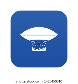 Hot air balloon with gondola basket icon digital blue for any design isolated on white vector illustration