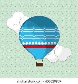 Hot air balloon graphic , vector illustration
