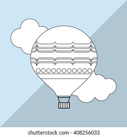 Hot air balloon graphic , vector illustration