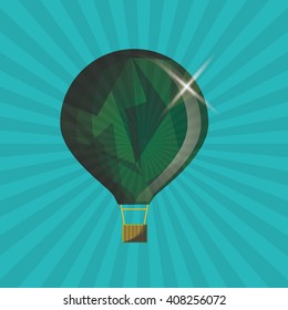 Hot air balloon graphic , vector illustration