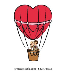 Hot air balloon and heart design