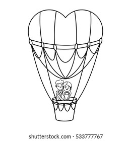 Hot air balloon and heart design