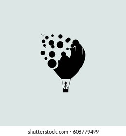 Hot air balloon icon