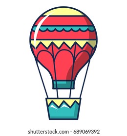 Hot air balloon icon. Cartoon illustration of hot air balloon vector icon for web design