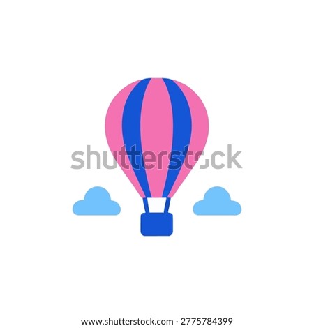 Hot Air Balloon Icon Containing balloon flight, air travel, adventure, and tourism concept. Flat icon