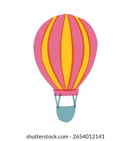 Hot Air Balloon Icon – Cute Hand-drawn Adventure Illustration for Baby Theme