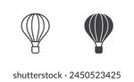 Hot air balloon icon in flat style. Aerostat vector illustration on isolated background. Transport sign business concept.