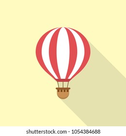 Hot air balloon icon in a flat design. Vector illustration