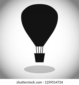 hot air balloon icon in flat style