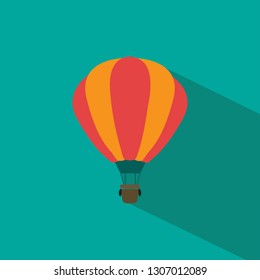 Hot air balloon icon. Flat style vector illustrations with shadows.