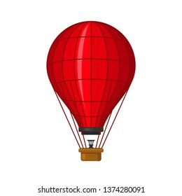 Hot Air Balloon Icon. Flat Style Vector