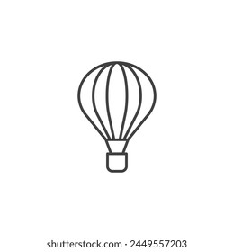 Hot air balloon icon in flat style. Aerostat vector illustration on isolated background. Transport sign business concept.