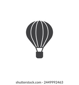 Hot air balloon icon in flat style. Aerostat vector illustration on isolated background. Transport sign business concept.