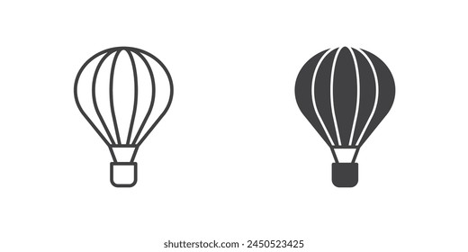 Hot air balloon icon in flat style. Aerostat vector illustration on isolated background. Transport sign business concept.