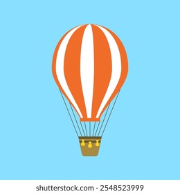 Hot air balloon icon. Flat design style. . Simple icon. Modern flat icon in stylish colors. Web site page and mobile app design element.