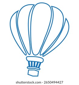 Ícone de balão de ar quente em estilo plano. Ilustração do vetor aerostático em fundo isolado. Conceito de negócio de sinal de transporte.