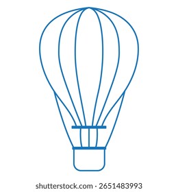 Ícone de balão de ar quente em estilo plano. Ilustração do vetor aerostático em fundo isolado. Conceito de negócio de sinal de transporte.