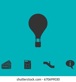 Hot air balloon icon flat. Simple vector symbol and bonus icon