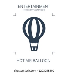 hot air balloon icon. high quality filled hot air balloon icon on white background. from entertainment collection flat trendy vector hot air balloon symbol. use for web and mobile