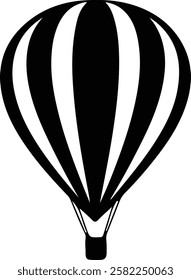 hot air balloon icon image vector illustration design  black and white color