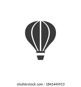 Hot Air Balloon Icon Isolated on Black and White Vector Graphic