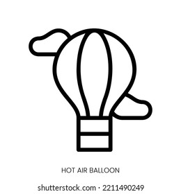 hot air balloon icon. Line Art Style Design Isolated On White Background