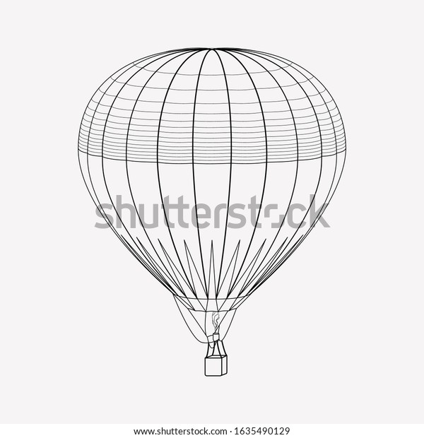 Hot air balloon icon line element.\
Vector illustration of hot air balloon icon line isolated on clean\
background for your web mobile app logo\
design.