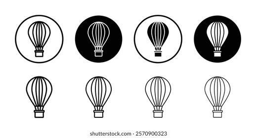 Hot air balloon icon linear logo isolated