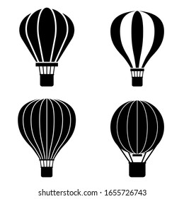 Hot air balloon icon, logo isolated on white background
