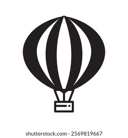 Hot air balloon icon logo design template isolated illustration