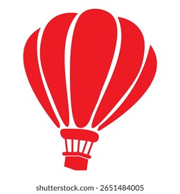 Hot air balloon icon, logo isolated on white background