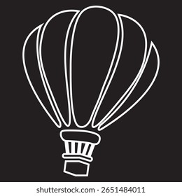 Hot air balloon icon, logo isolated on white background