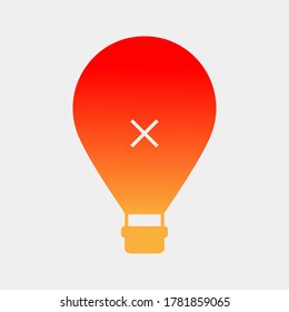 Hot air balloon icon, modern minimal flat design style symbol. color editable. Vector illustration.