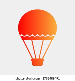 Hot air balloon icon, modern minimal flat design style symbol. color editable. Vector illustration.