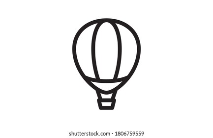 Hot air balloon icon, modern minimal flat design style, vector illustration