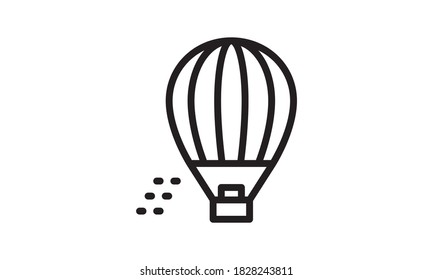 Hot air balloon icon, modern minimal flat design style, vector illustration