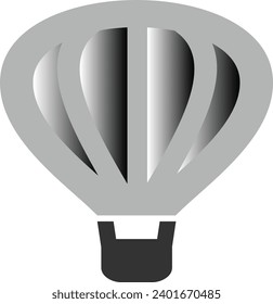 Hot air balloon icon, modern minimal flat design style symbol. Vector illustration, silhouette