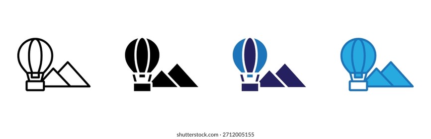 Icono de globo de aire caliente Multi Style Ilustración vectorial