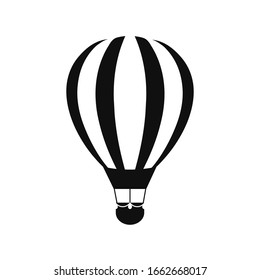 Hot air balloon icon on white background.