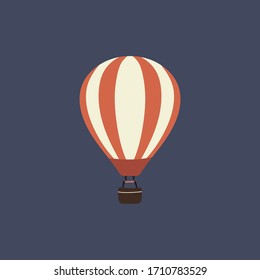 Hot air balloon icon on blue background Stock vector illustration