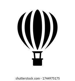 Hot air balloon icon on isolated white background with glyph icon style, Hot air balloon vector illustration.