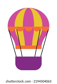 hot air balloon icon on white background