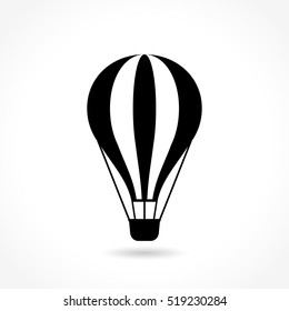 Hot air balloon icon on white background