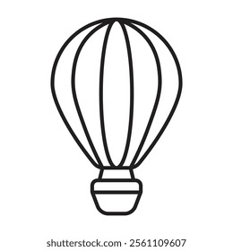 Hot air balloon icon Outline vector line symbol