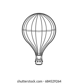 Hot air balloon icon. Outline illustration of baloon vector icon 