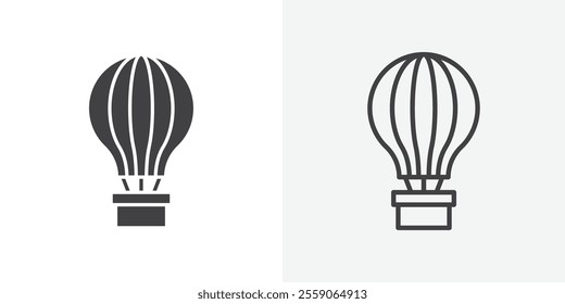 Hot air balloon icon. outlined vector style.