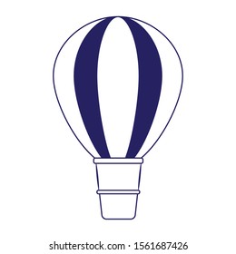 hot air balloon icon over white background, vector illustration